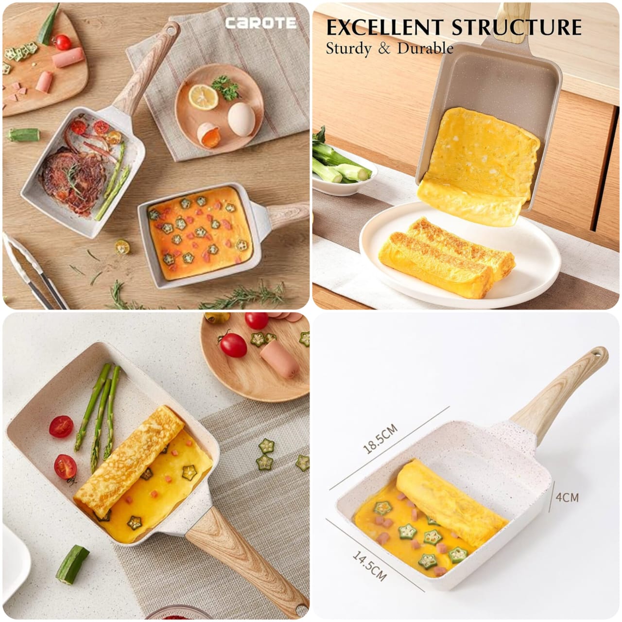 Non-Stick Fry Pan Marble Coating – Durable Scratch Resistant Cooking Pan