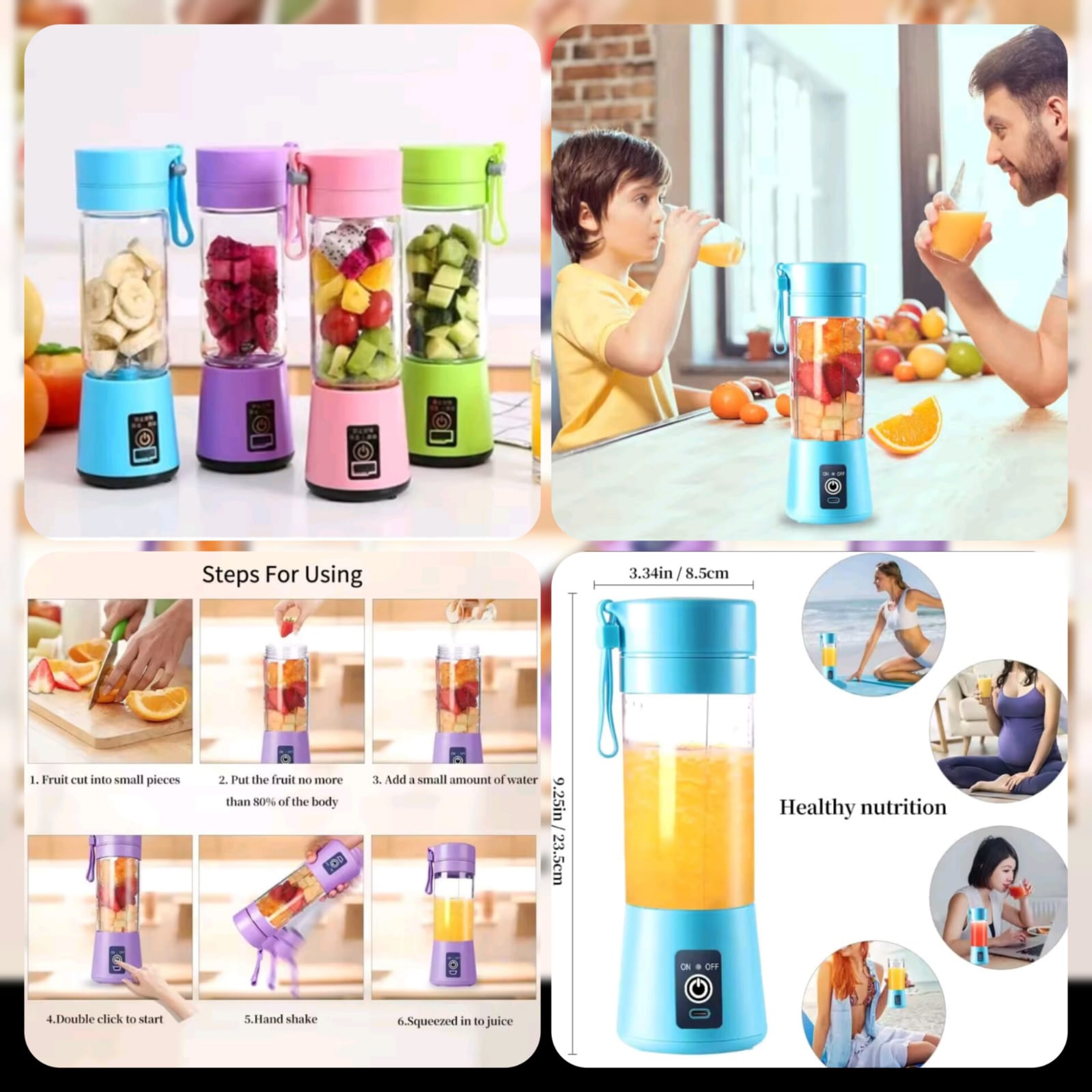 Portable Juicer Blender USB Rechargeable in Pakistan