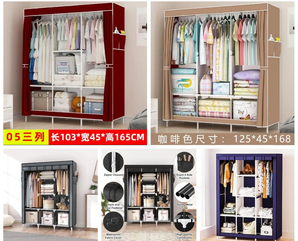 Non-Woven Cloth Wardrobe Folding Portable Clothing Storage Cabinet Organizer
