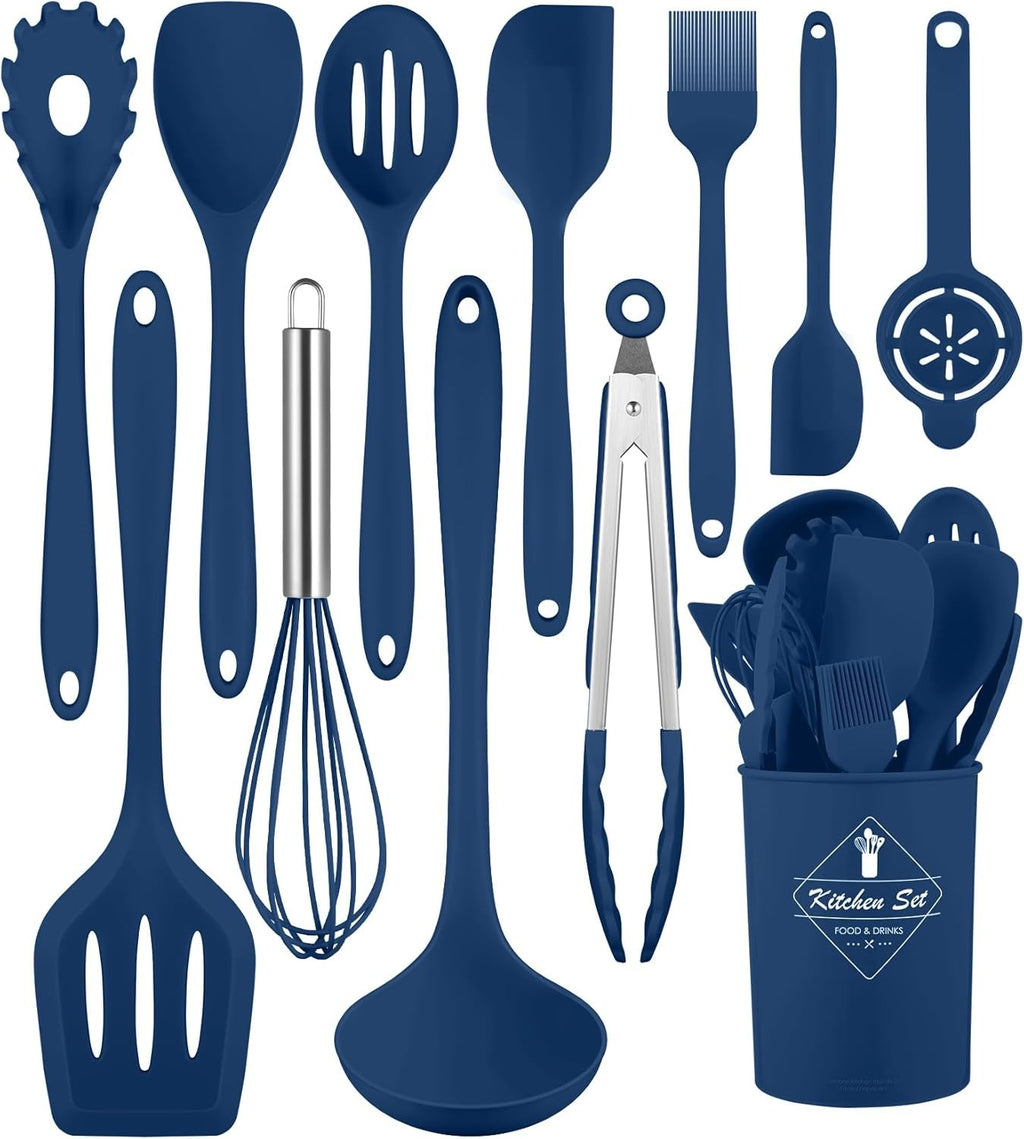 Silicone Utensils 12pcs Set – Heat Resistant Non-Stick Kitchen Cooking Tools Set