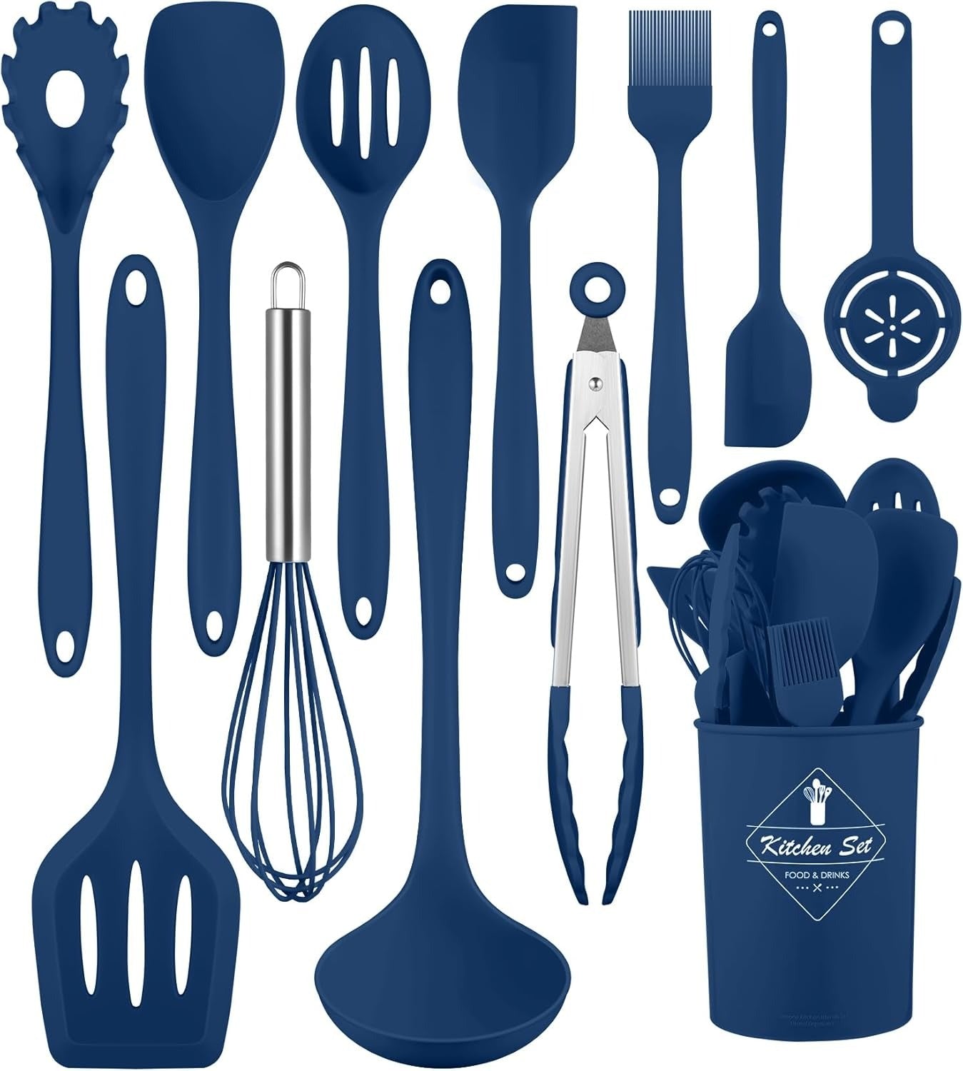 Silicone Utensils 12pcs Set – Heat Resistant Non-Stick Kitchen Cooking Tools Set