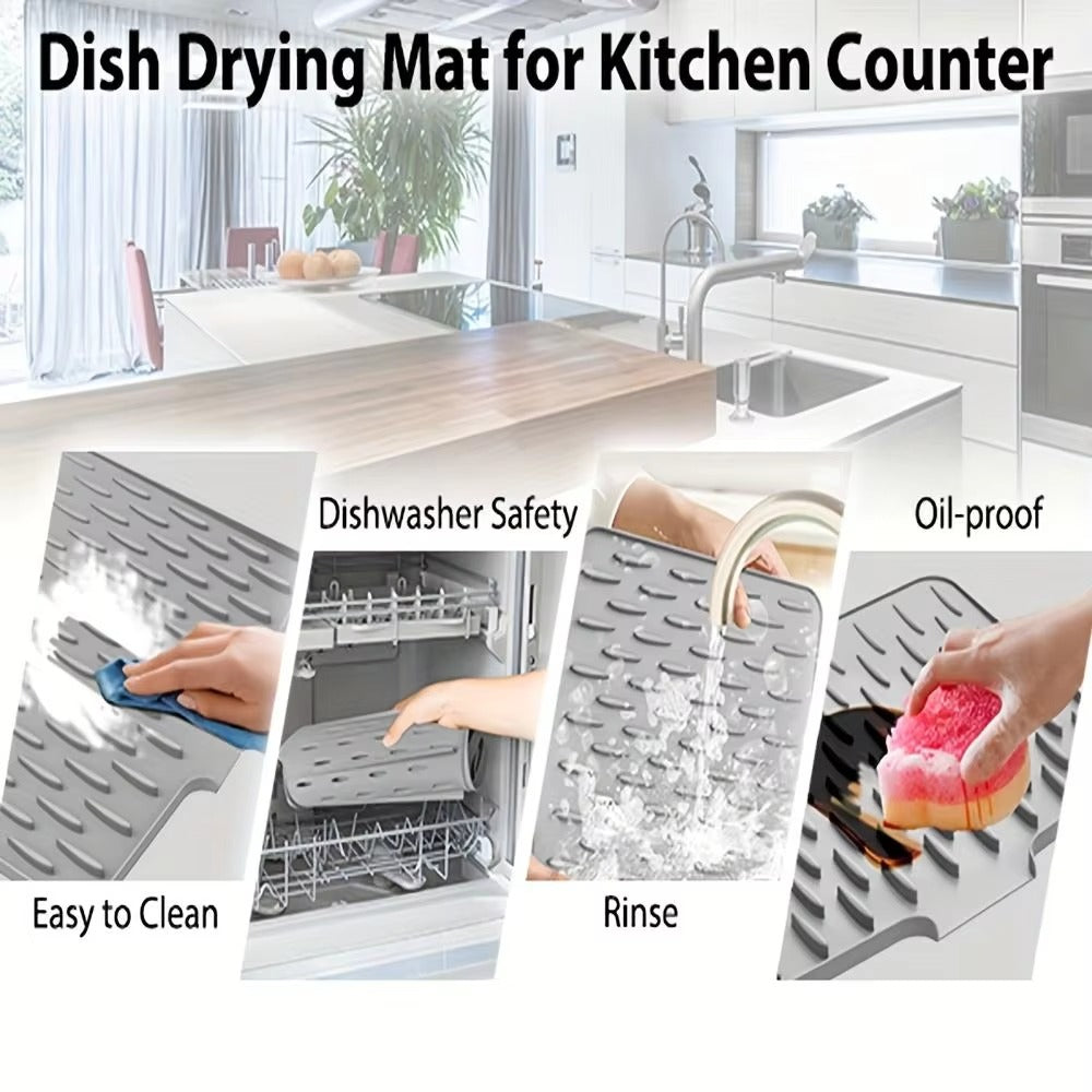 Silicone Anti Slip Kitchen Drain Mat – Heat Resistant Waterproof Sink Drying & Dish Drainer Mat | Mubs Store