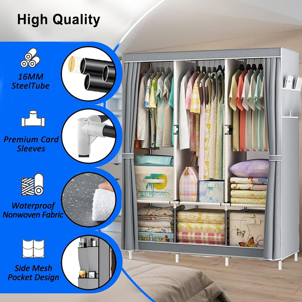 Non-Woven Cloth Wardrobe Folding Portable Clothing Storage Cabinet Organizer