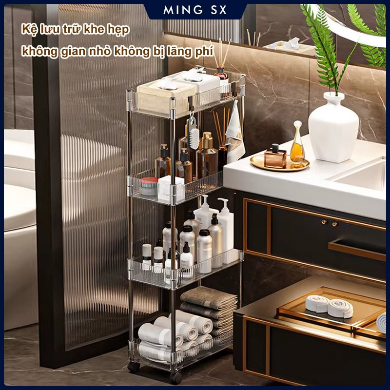 Acrylic Luxury Trolley – Multi-Purpose Storage Organizer with Wheels