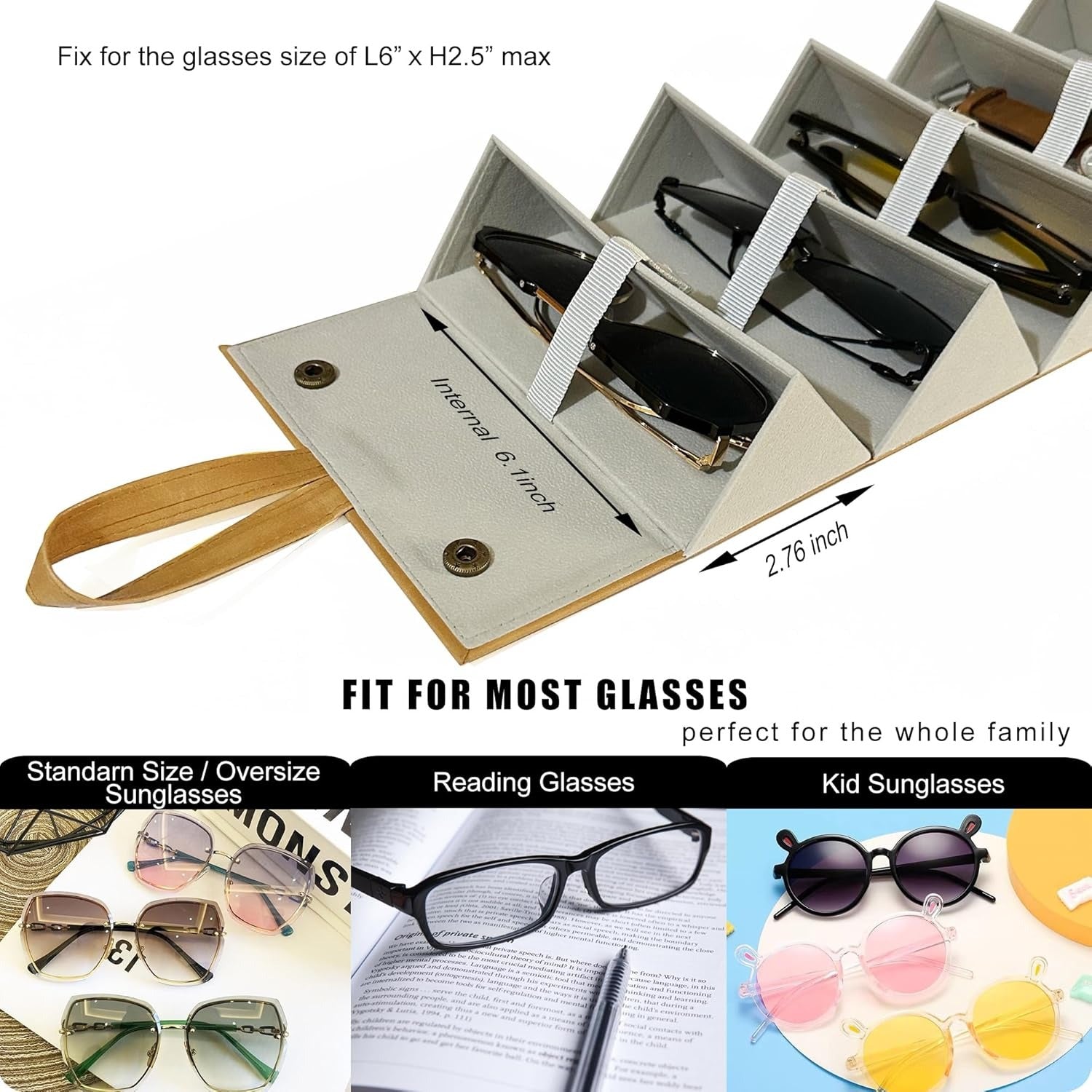 Leather Sunglasses Organizer Case – Multi Slot Eyewear Storage Box