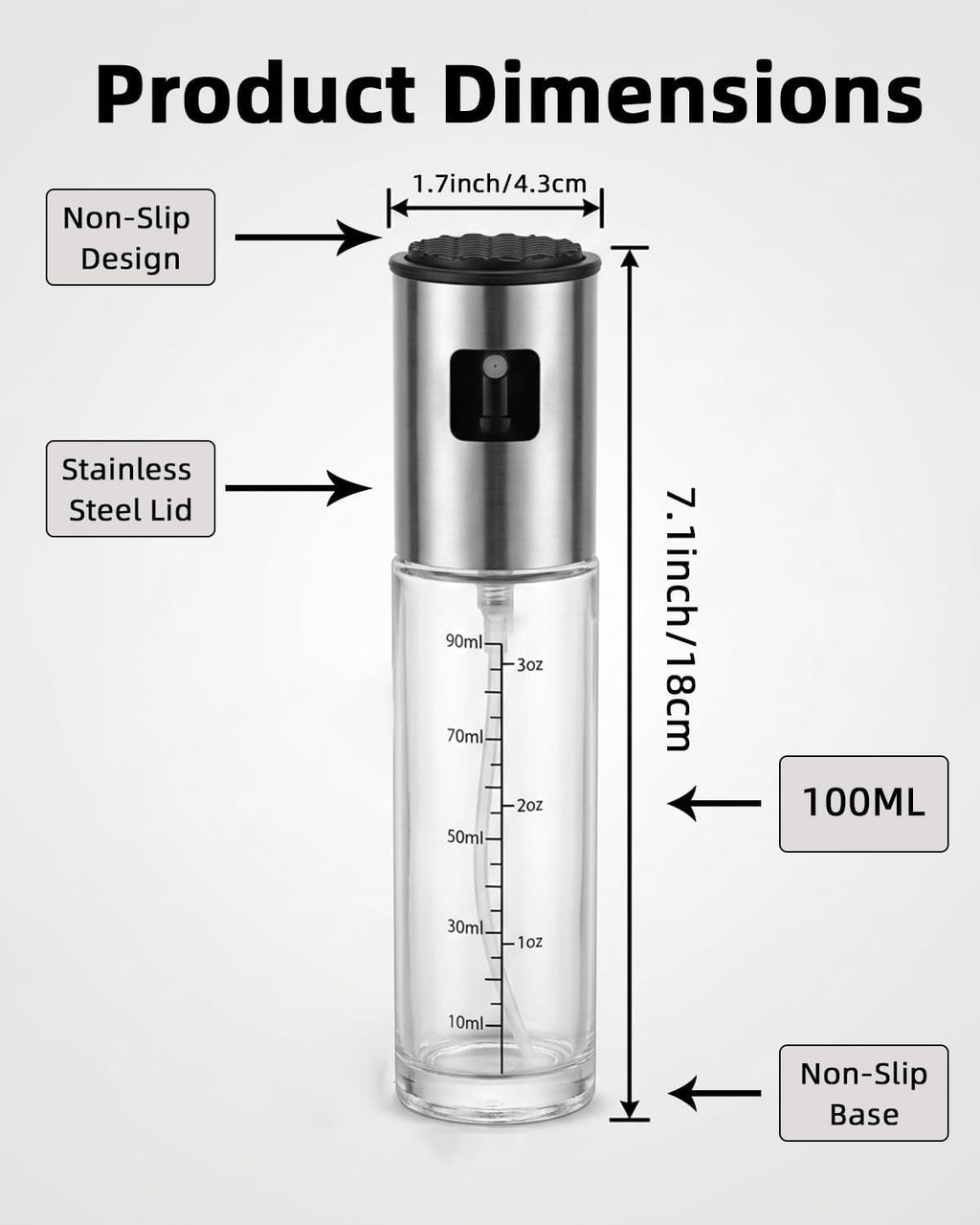 Oil Spray Bottle – Refillable Cooking Oil Sprayer for Kitchen & BBQ