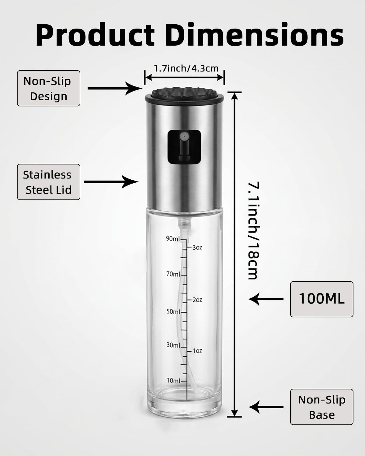 Oil Spray Bottle – Refillable Cooking Oil Sprayer for Kitchen & BBQ
