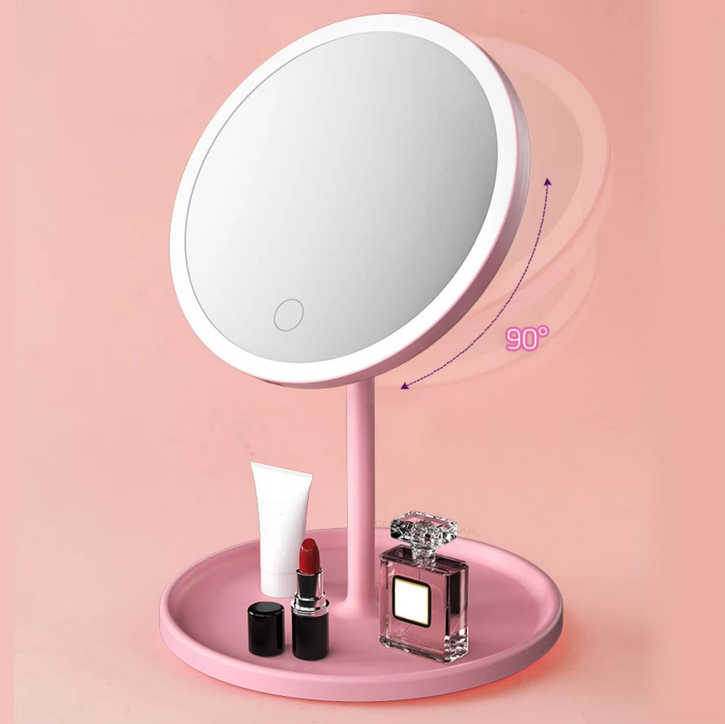 Rechargeable LED Makeup Mirror – Portable Touch Control Vanity Mirror with Adjustable Light | Mubs Store