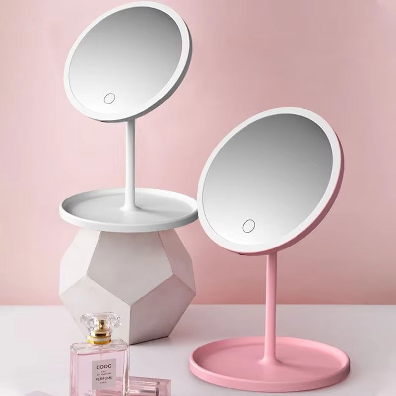 Rechargeable LED Makeup Mirror – Portable Touch Control Vanity Mirror with Adjustable Light | Mubs Store