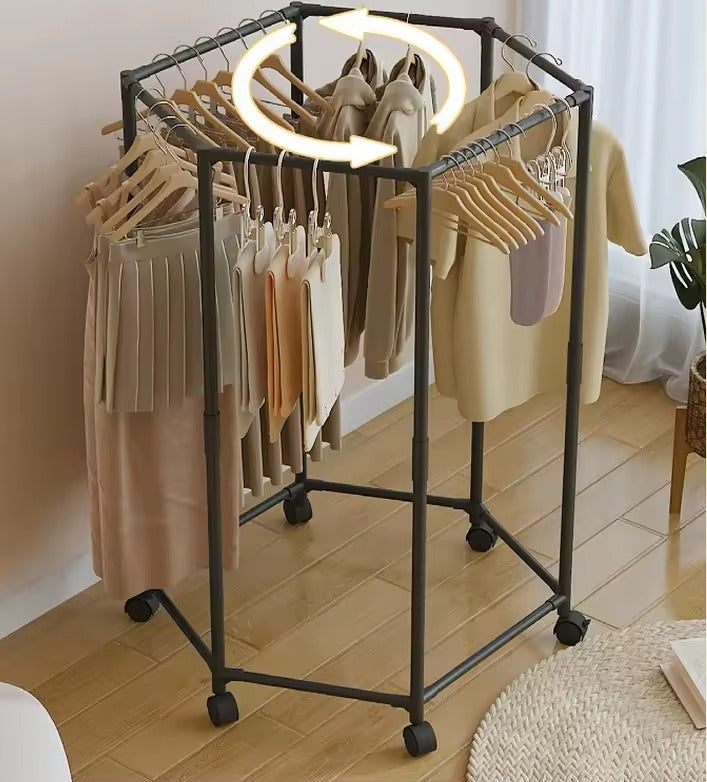 Hexagon Shape Cloth Rack – Modern Multi-Layer Clothes Organizer Stand for Home & Bedroom | Mubs Store
