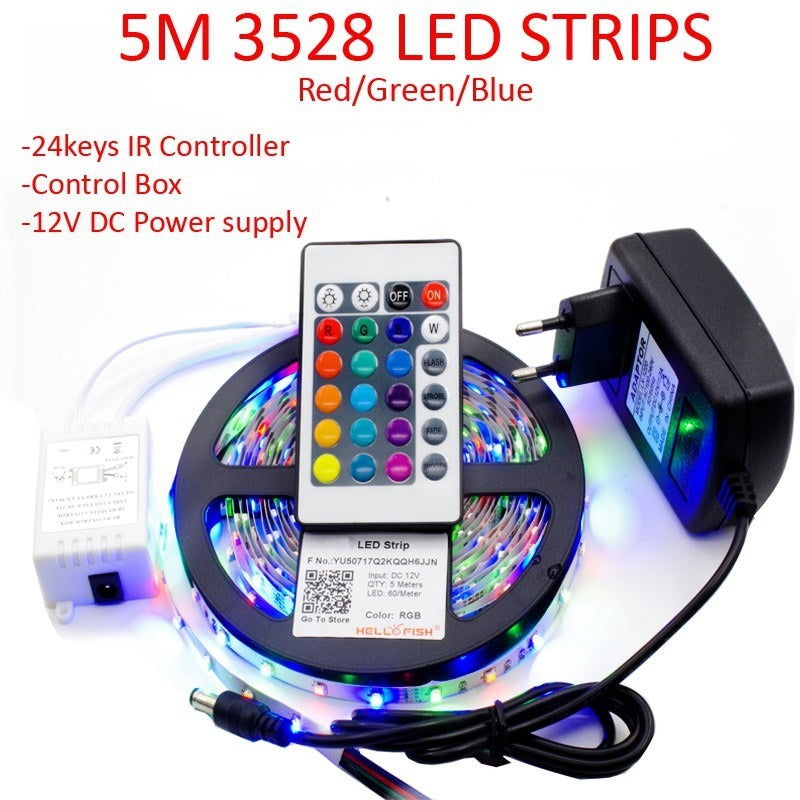 RGB LED Strip Lights – USB Color Changing LED Light Strip with Remote Control for Bedroom, TV, Gaming Room & Home Decoration | Mubs Store