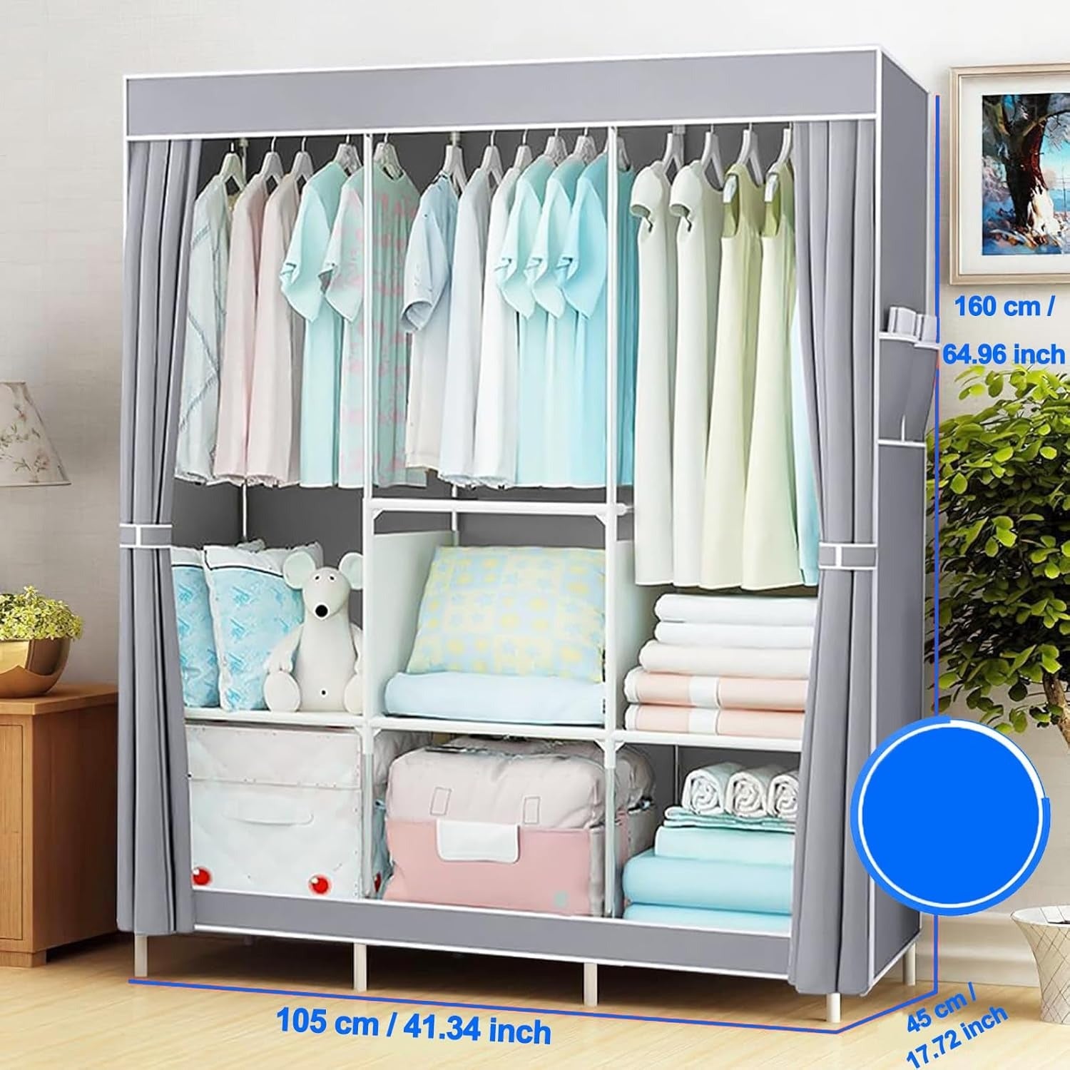 Non-Woven Cloth Wardrobe Folding Portable Clothing Storage Cabinet Organizer