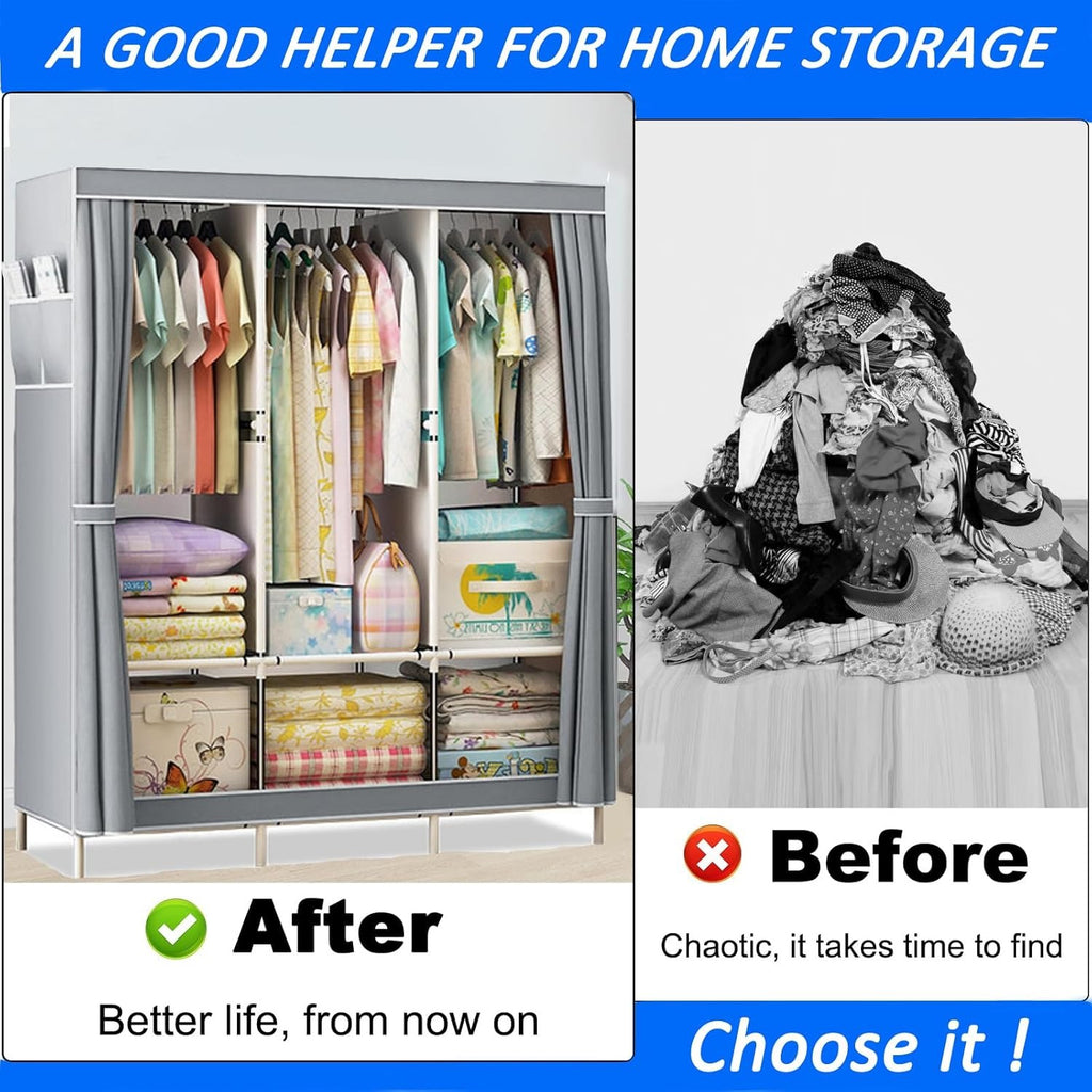 Non-Woven Cloth Wardrobe Folding Portable Clothing Storage Cabinet Organizer